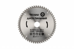 Диск пильный 210мм*30мм,56 зуб  KRANZ