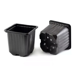 Горшок для рассады 0,2л черный квадрат