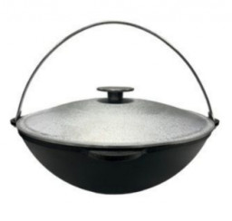 Казан чугунный походный 8,0 л с алюминиевой крышкой Гардарика