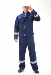 Костюм летний БОСТОН/БРУКЛИН куртка, п/к синий/васильковый/черный