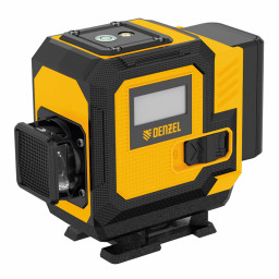 Лазерный уровень мультипризменный DLV-360-3C, 30 м, зеленый луч, Li-Ion 2,4 Aч, кейс Denzel