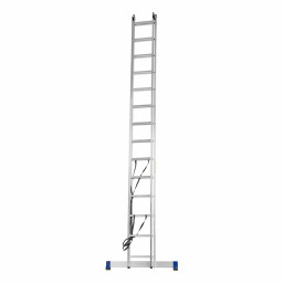 Лестница, 2 х 14 ступеней, алюминиевая, двухсекционная, Сибртех