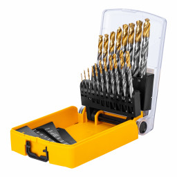 Набор сверл по металлу, 1-10 мм, Р6М5-TiN, Golden Tip, 19 шт Denzel