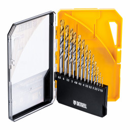 Набор сверл по металлу, 1,5-6,5мм, Р6М5-TiN, Golden Tip, 13 шт Denzel