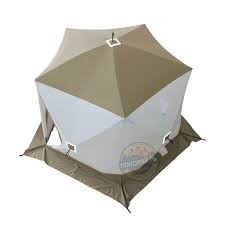 Палатка зимняя СЛЕДОПЫТ Premium 5 стен (2,8 х 2,9 м) h-2,05 м S по полу 5,6 кв.м 3 слоя бел/олив