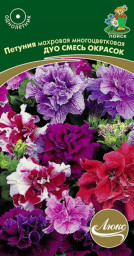 Петуния махровая многоцветковая Дуо смесь окрасок 10шт Поиск