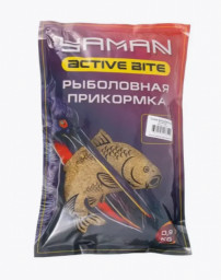 Прикормка Yaman Active Bite Карп (чёрная смородина), цв. коричневый, 900 г