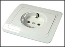 Розетка Валери 1м. белая с/з  с/у 16А 220В B0028
