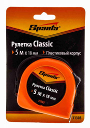 Рулетка 5 м*18 мм пластиковый корпус SPARTA
