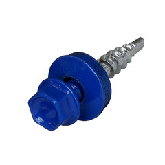 Саморез 4,8*29 сверло,гол.шестигр.с шайбой, RAL 5002 (синий) Pront