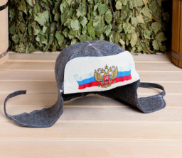 Шапка - ушанка для бани и сауны Герб Добропаровъ