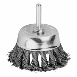 Щетка для дрели, 75 мм, "чашка" со шпилькой, крученая металлическая проволока Matrix
