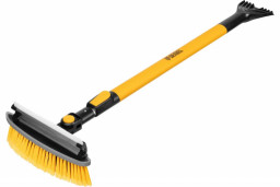 Щетка сметка со скребком телескоп  поворотная голова водосгон 950-1320 мм Denzel