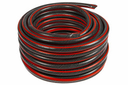 Шланг поливочный ПВХ усиленный премиум пищевой трехслойный армированный 1/2 25м чёрно-красный Вихрь
