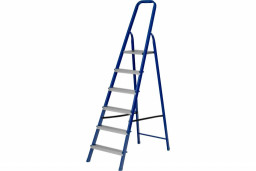 Стремянка 6 ступеней стальной профиль алюминиевые ступени Сибртех