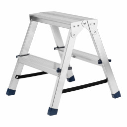 Стремянка двусторонняя 2 ступени, алюминиевая, Сибртех