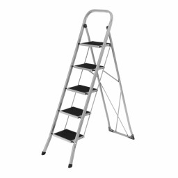 Стремянка стальная 5 ступеней широких 20х30 см с полимерным покрытием СИБРТЕХ