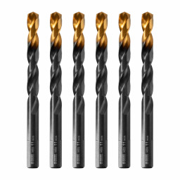Сверло по металлу, 11 мм, HSS-Tin, Golden Tip, 6 шт. Denzel