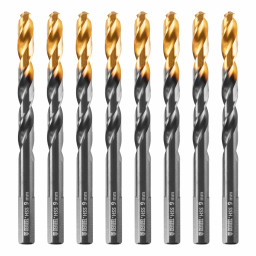 Сверло по металлу, 9 мм, HSS-Tin, Golden Tip, 8 шт. Denzel