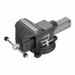 Тиски слесарные BVH-150, 150 мм, поворотные, стальная направляющая, с наковальней //Denzel