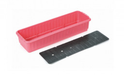 Ящик для цветов цветной с дренажной  решеткой 590*190*120 балконный